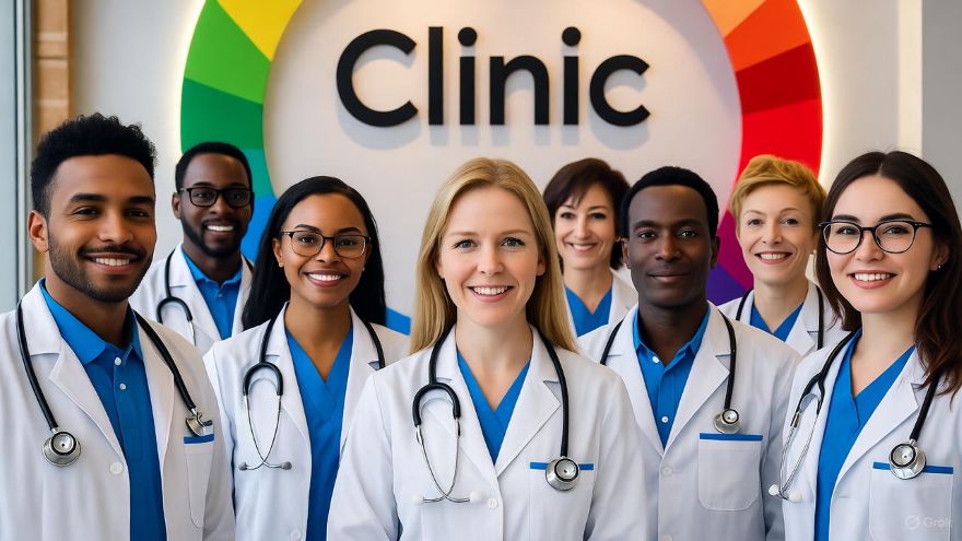 wellness clinic with diverse staff